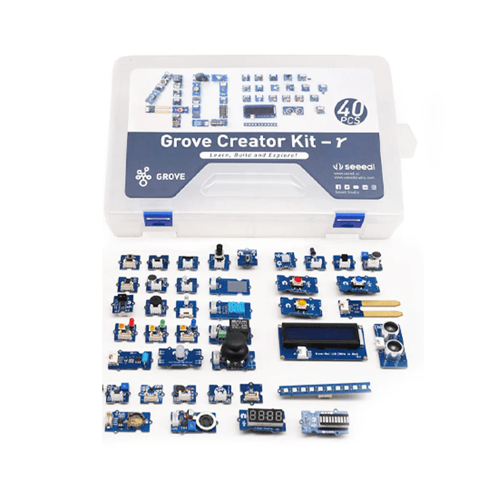 SeeedStudio 40-in-1 Sensor Starter Kit SeeedStudio Creator Kit Grove Gamma Kit DIY Electronics Kit With 40 Sensors All-in-One Sensor Kit For Makers and Educators Learn IoT and Programming With Grove Gamma 