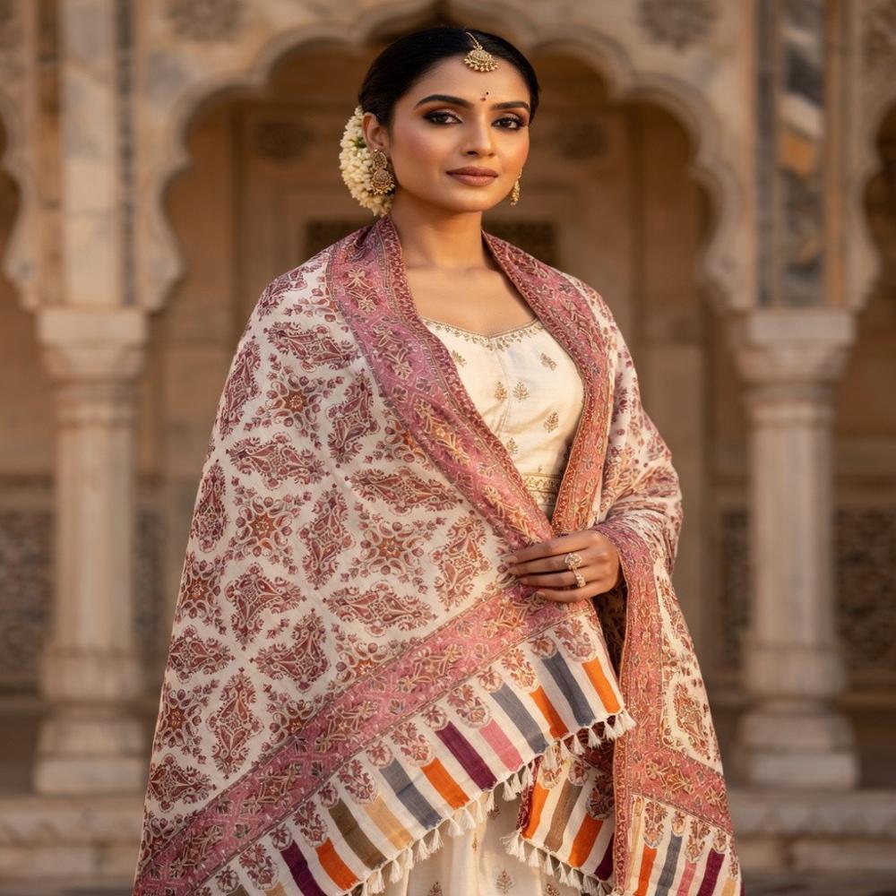 Poly Wool Kani Stoles - Color: Assortted