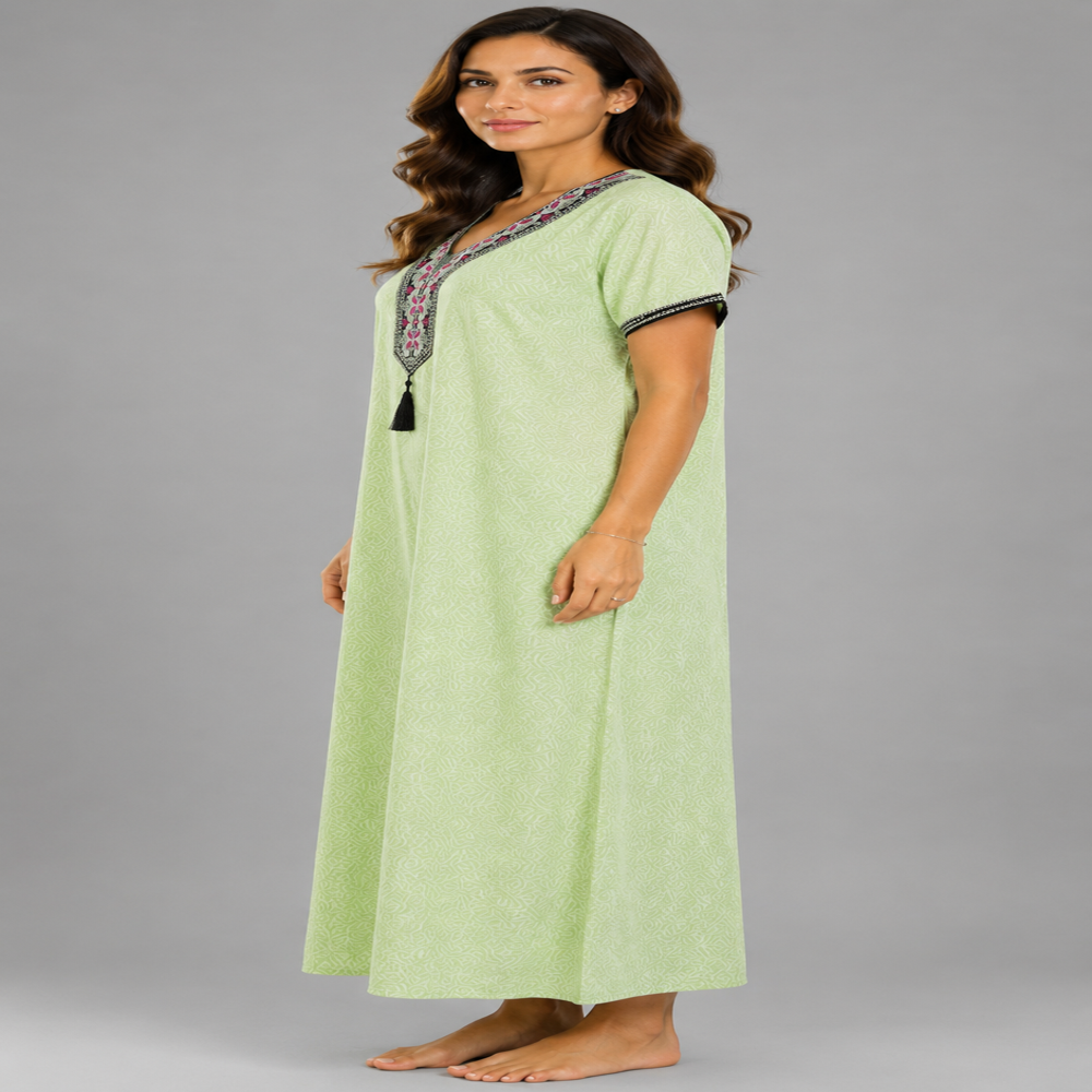 ladies embroidered rayon nighty