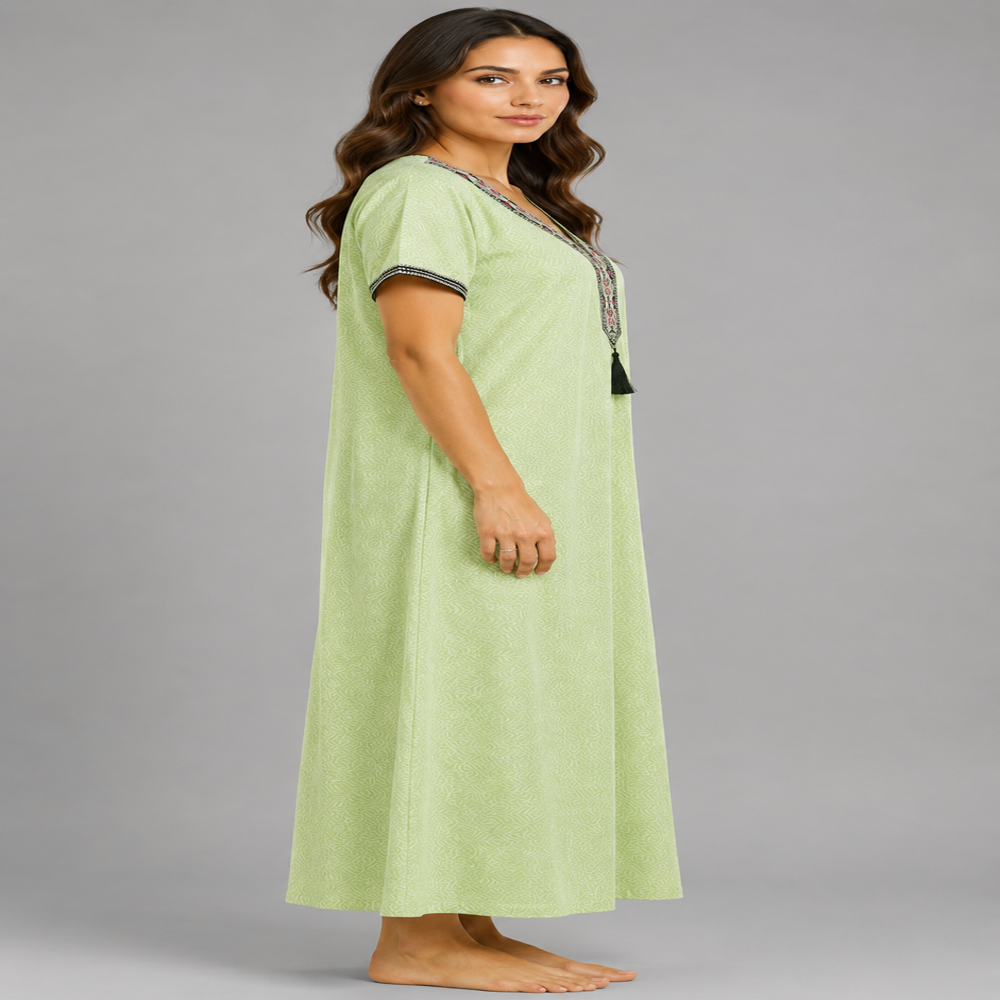 ladies embroidered rayon nighty