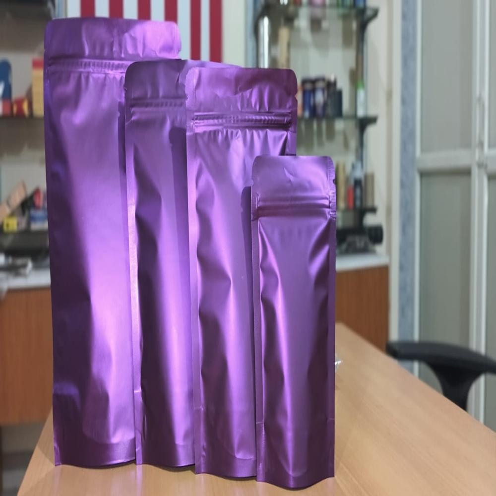 Matte Purple Standup Zipper Pouches