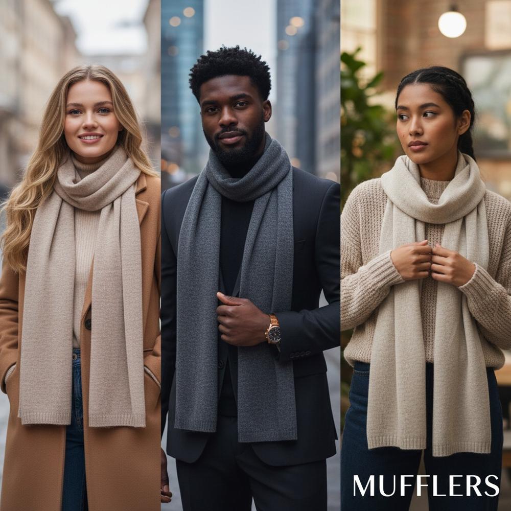 Wool Blended Knitted Muffler