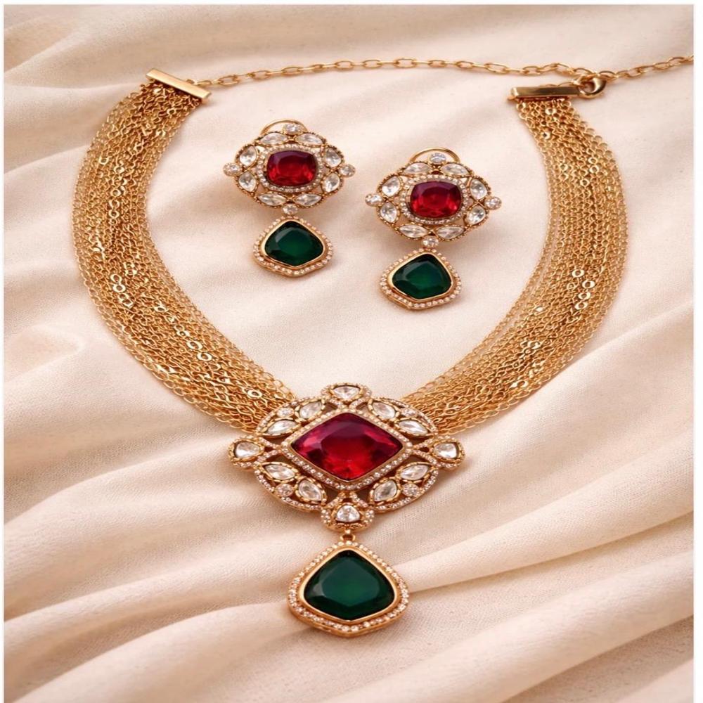 Emrald Ruby Necklac - Color: Red