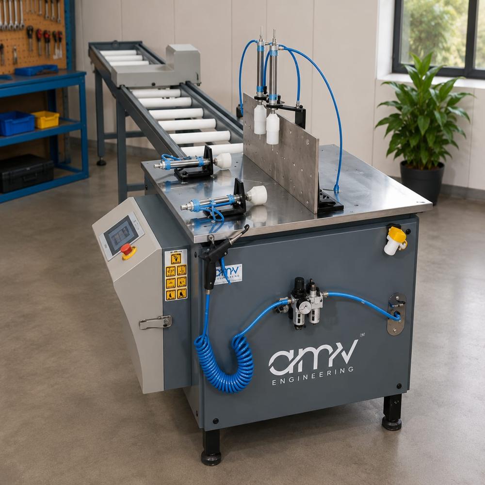 45 Degree Aluminium Cutting Machine - Color: Gray And White