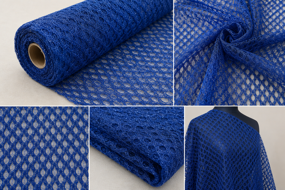 Fancy Feather Net Blue - Application Areas: Dress Material