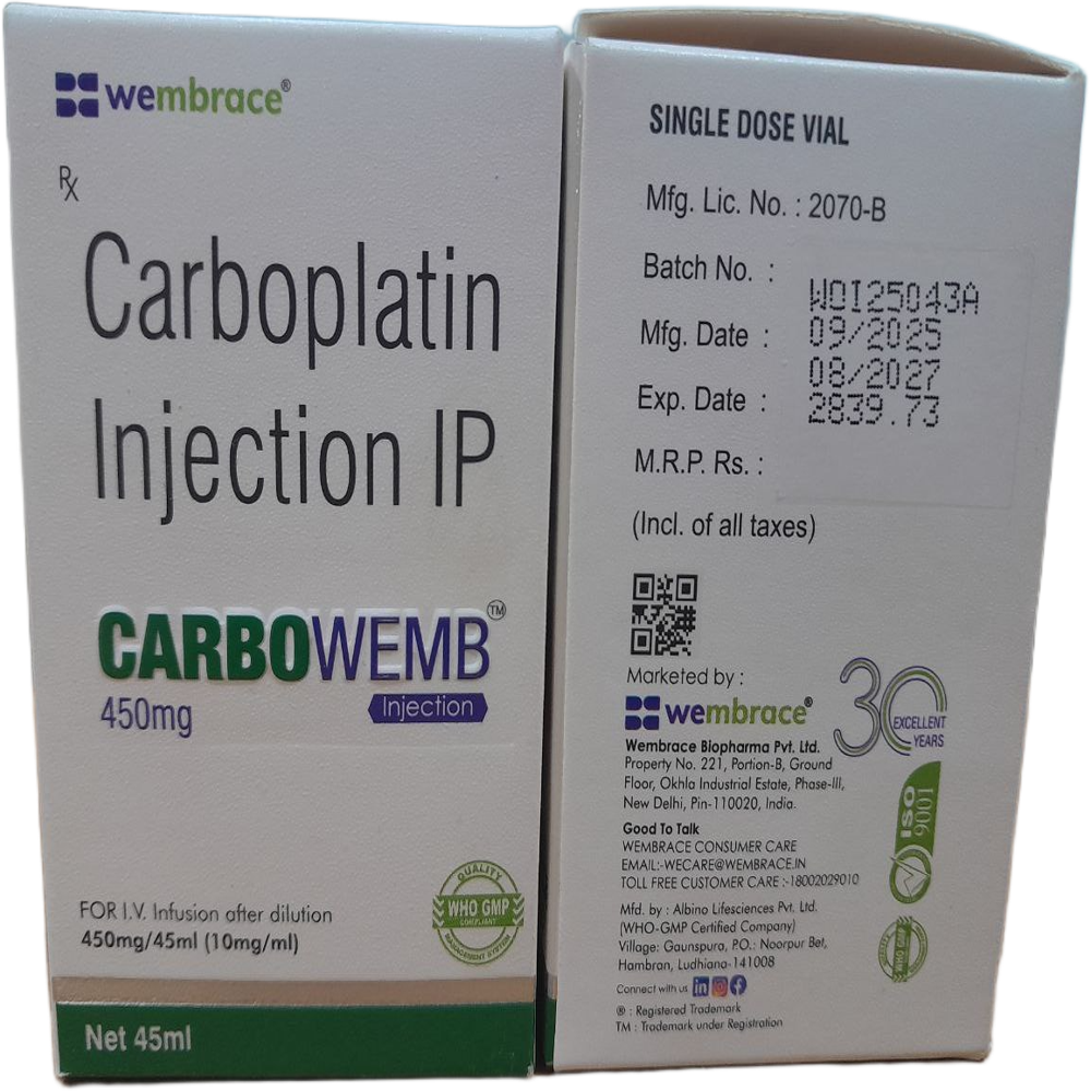 Carbowemb 450mg - Carboplatin Injection