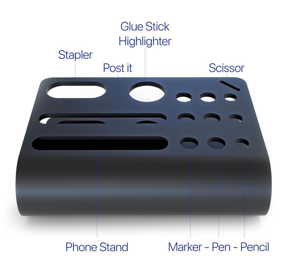 Multiple Metal Desk Stand - Color: Black