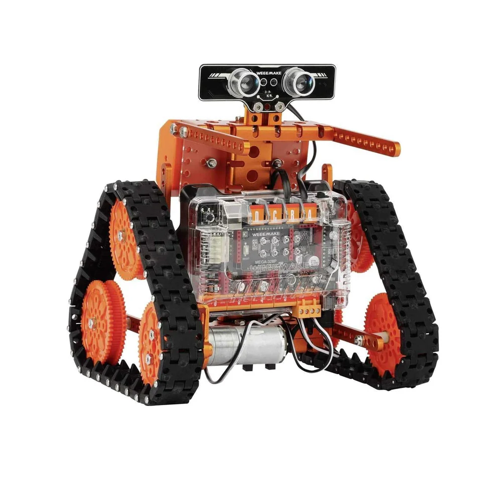 Weeemake 6 In 1 Weeebot Evolution Robot Kit Toy Robot Smart 6 In 1 Educational Experiment Diy Robotics Stem Education Coding Robot Kit - Color: Industrial Anodized Matte Orange And Structural Black Accents