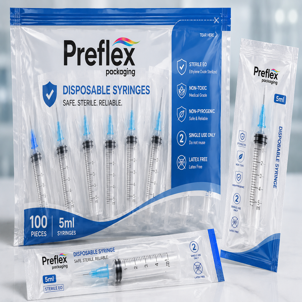Syringes Packaging - Coating Type: Glossy