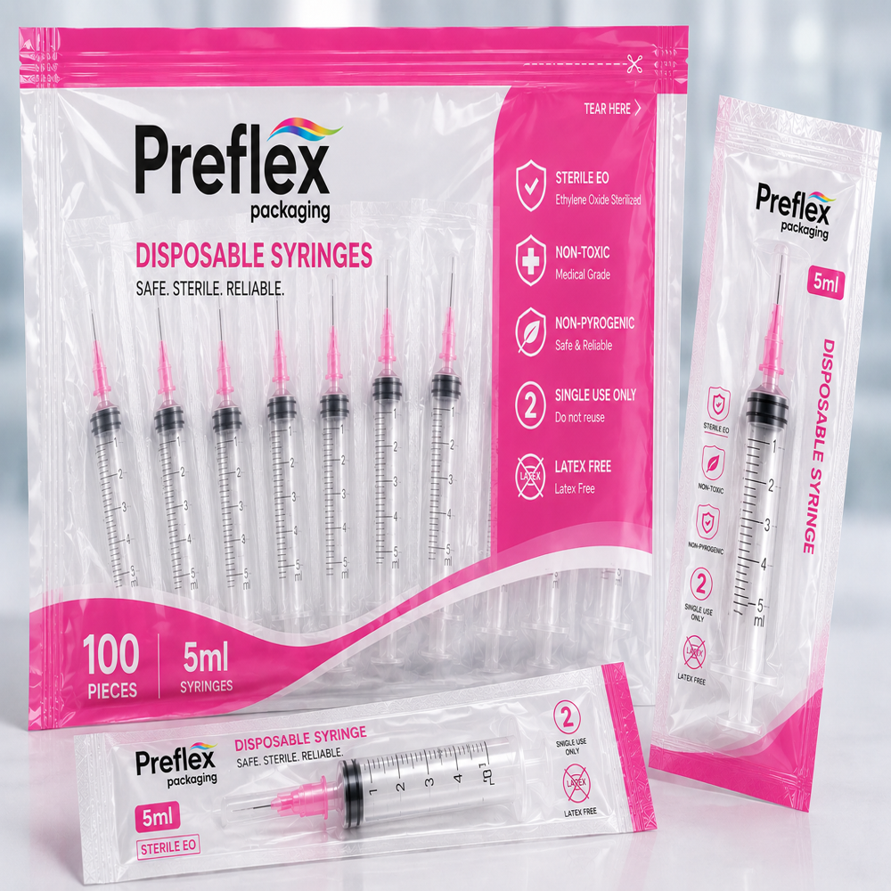 Syringes Packaging - Coating Type: Glossy