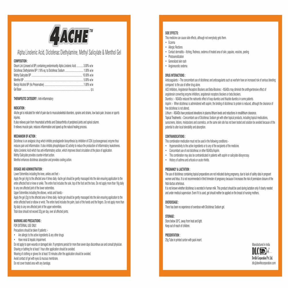 Alpha Linolenic Acid, Diclofenac Diethylamine, Methyl Salicylate & Menthol Gel