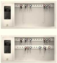Smart Key Cabinet - Steel 300x250x80 Mm Grey, Digital Keypad Lock, Led Indicator, Unauthorized Access Alarm