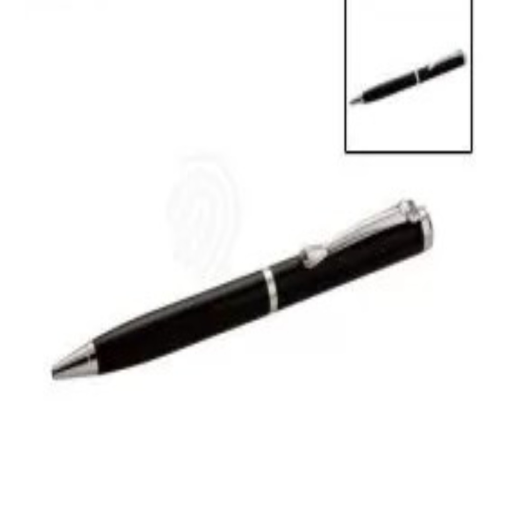 Classic Glossy Black Metal Ballpoint Pen with Chrome Accents (SS-810)