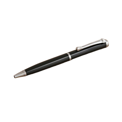 Classic Glossy Black Metal Ballpoint Pen with Chrome Accents (SS-810)