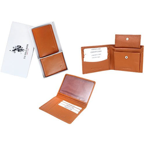 Genuine Leather Wallet And Passport Holder Combo
