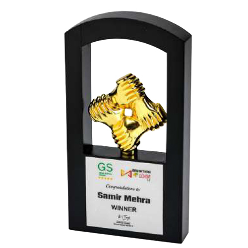 11 Inch Wooden And Metal Trophy