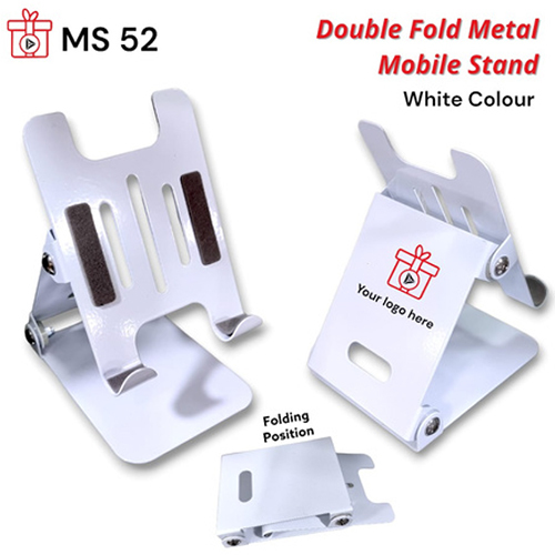 Metal Double Fold White Colour Mobile Stand
