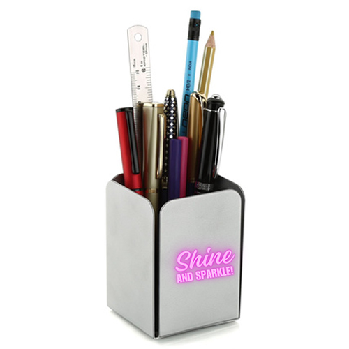 Sliver Metal Stationery Cum Pen Holder