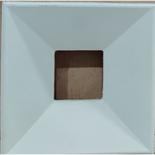 3D Center Square Jaali - Color: Gray/Red/White