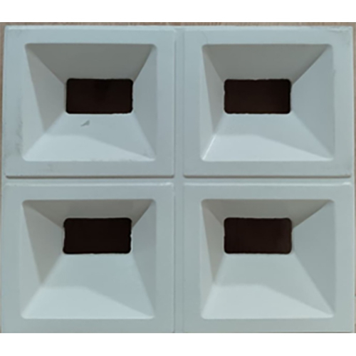 4 Box (Window) Jaali - Color: Gray/Red/White