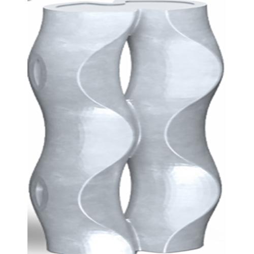 Twin Wave Jaali - Color: Gray/Red/White
