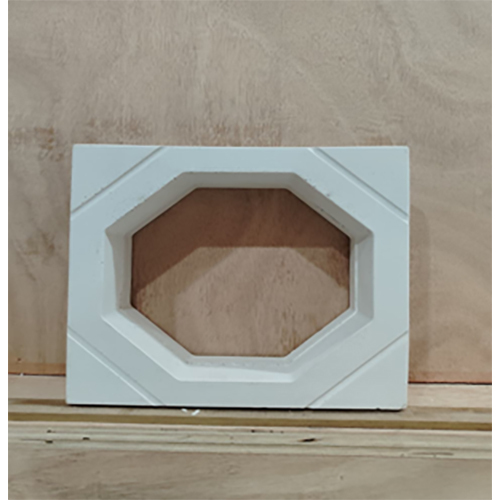 Square Hexa Jaali - Color: Gray/Red/White