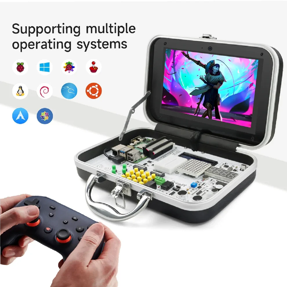 ELECROW CrowPi: Compact Raspberry Pi Kit Raspberry Pi 5 Educational Kit With 9-inch Display For Learn AI, Robotics, And Coding Level Up Your Learning With CrowPi 5 Kit For Kids And Beginners