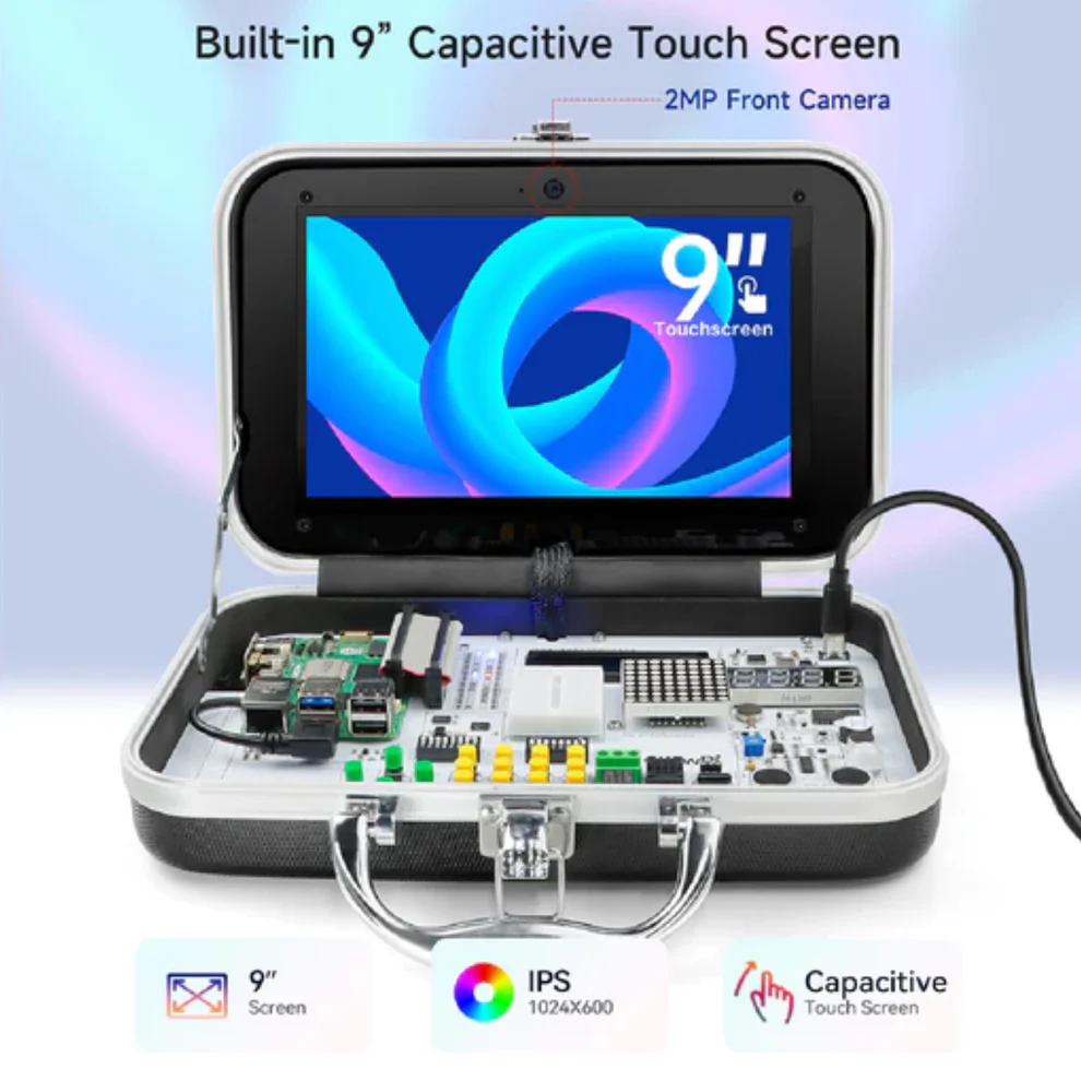 ELECROW CrowPi: Compact Raspberry Pi Kit Raspberry Pi 5 Educational Kit With 9-inch Display For Learn AI, Robotics, And Coding Level Up Your Learning With CrowPi 5 Kit For Kids And Beginners