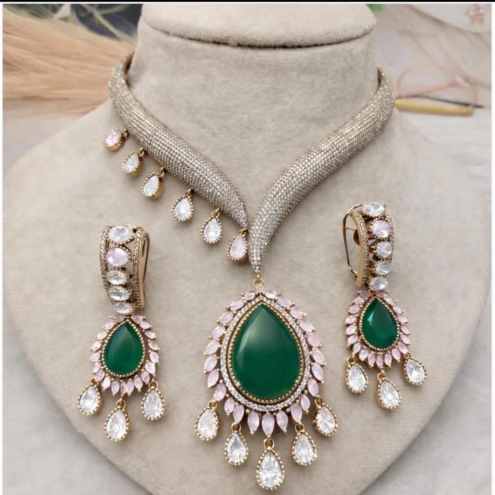 Mossanite Necklace Set - Gender: Women