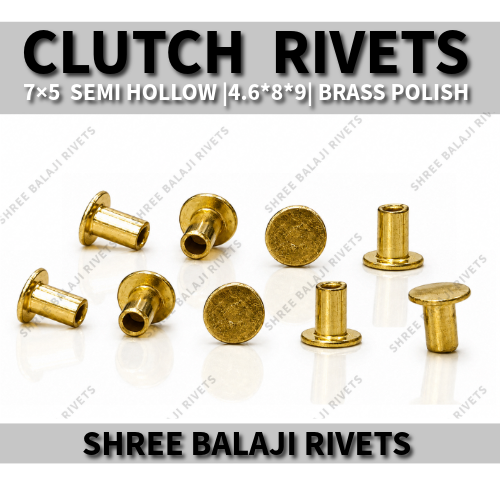7*5 S.T Semi Hollow Rivets - Application: Use In Heavy Commercial Vehicles Clutch & Brake Disc