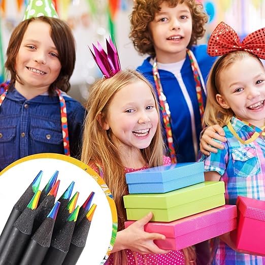 7-in-1 Magic Rainbow Color Pencil Set (pack Of 12) - High-quality Wood, 175mm, Multicolor, Smudge Resistant, Eco-friendly Packaging