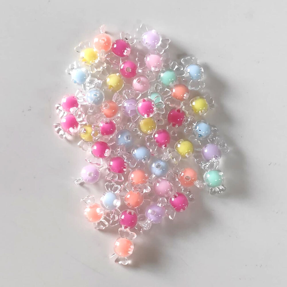 Butterfly beads with colorfull moti