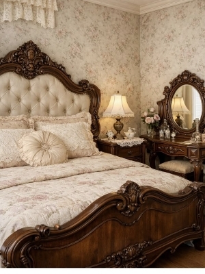 Teak wood bed