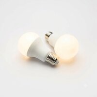 Led Bulb Housing - Polycarbonate, 60mm X 110mm, White, Ribbed Design, Aluminum-coated Heat Sink, B22/e27 Compatible
