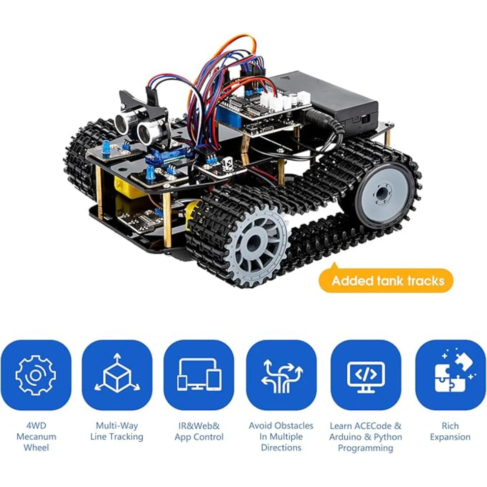 ACEBOTT ESP32 Tank Robot Car Expansion Pack QD001 Smart Robot Car Upgrade Kit For Enhanced Mobility