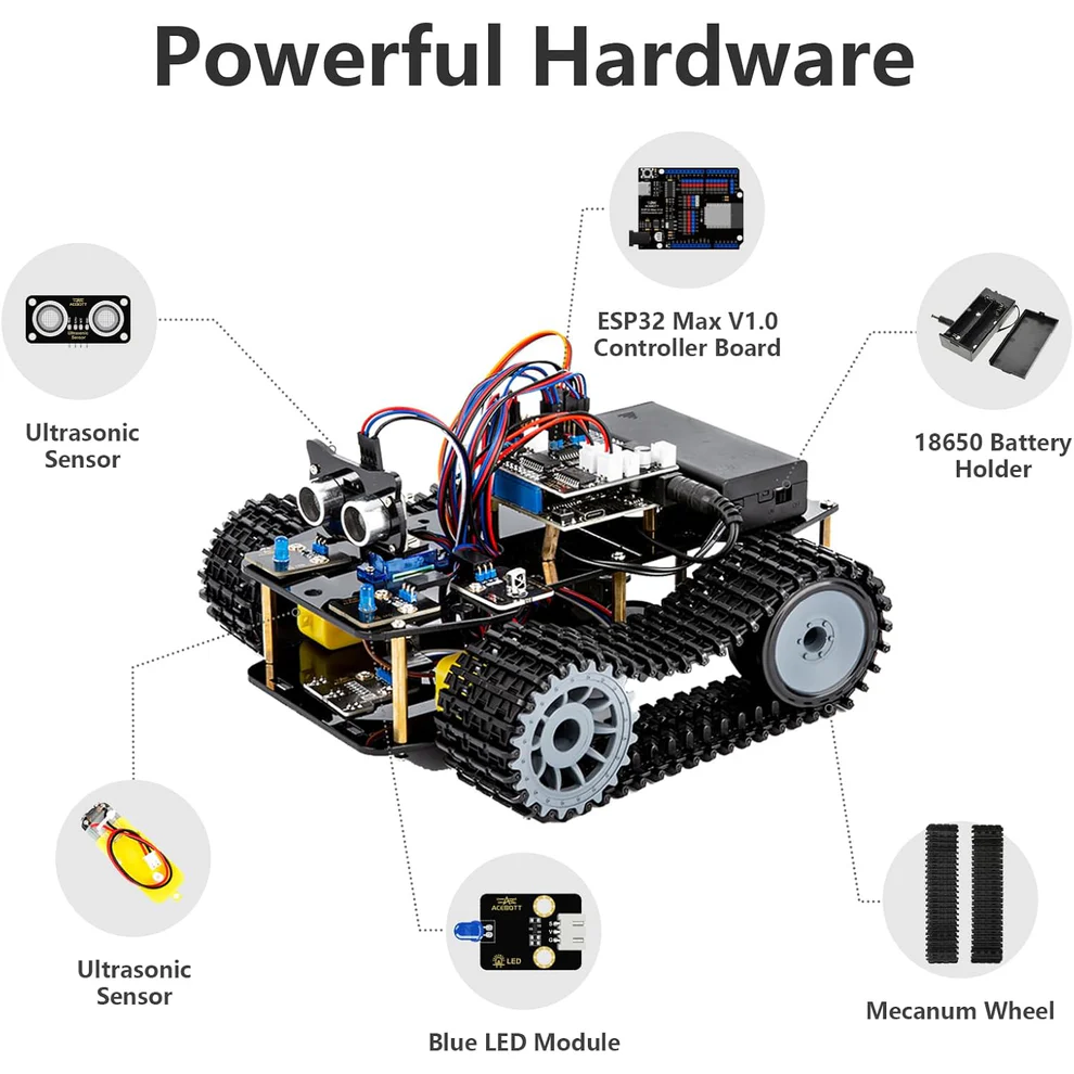 ACEBOTT ESP32 Tank Robot Car Expansion Pack QD001 Smart Robot Car Upgrade Kit For Enhanced Mobility