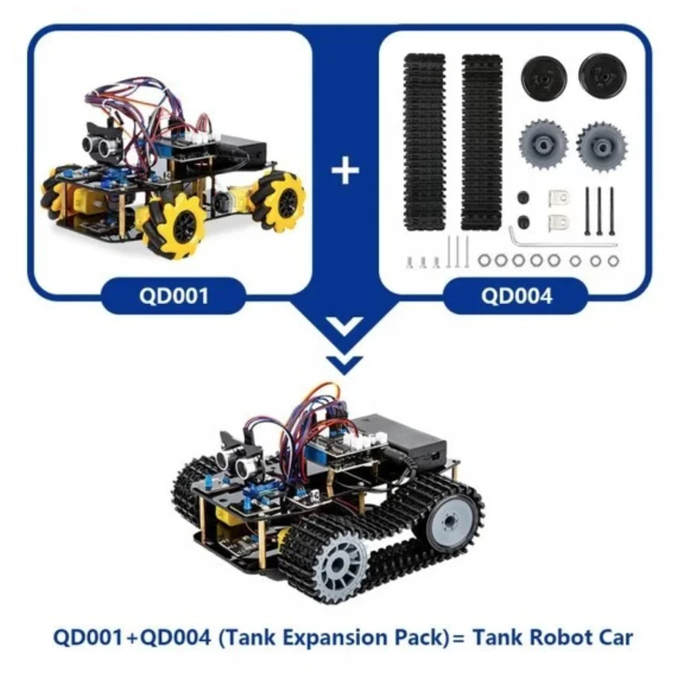 ACEBOTT ESP32 Tank Robot Car Expansion Pack QD001 Smart Robot Car Upgrade Kit For Enhanced Mobility