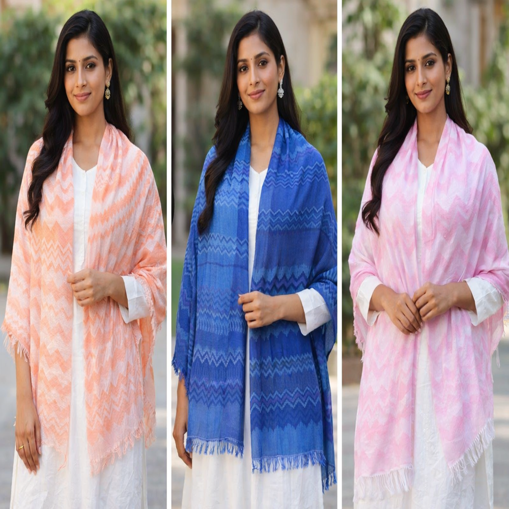 Pure Cotton Jacaurd Stoles