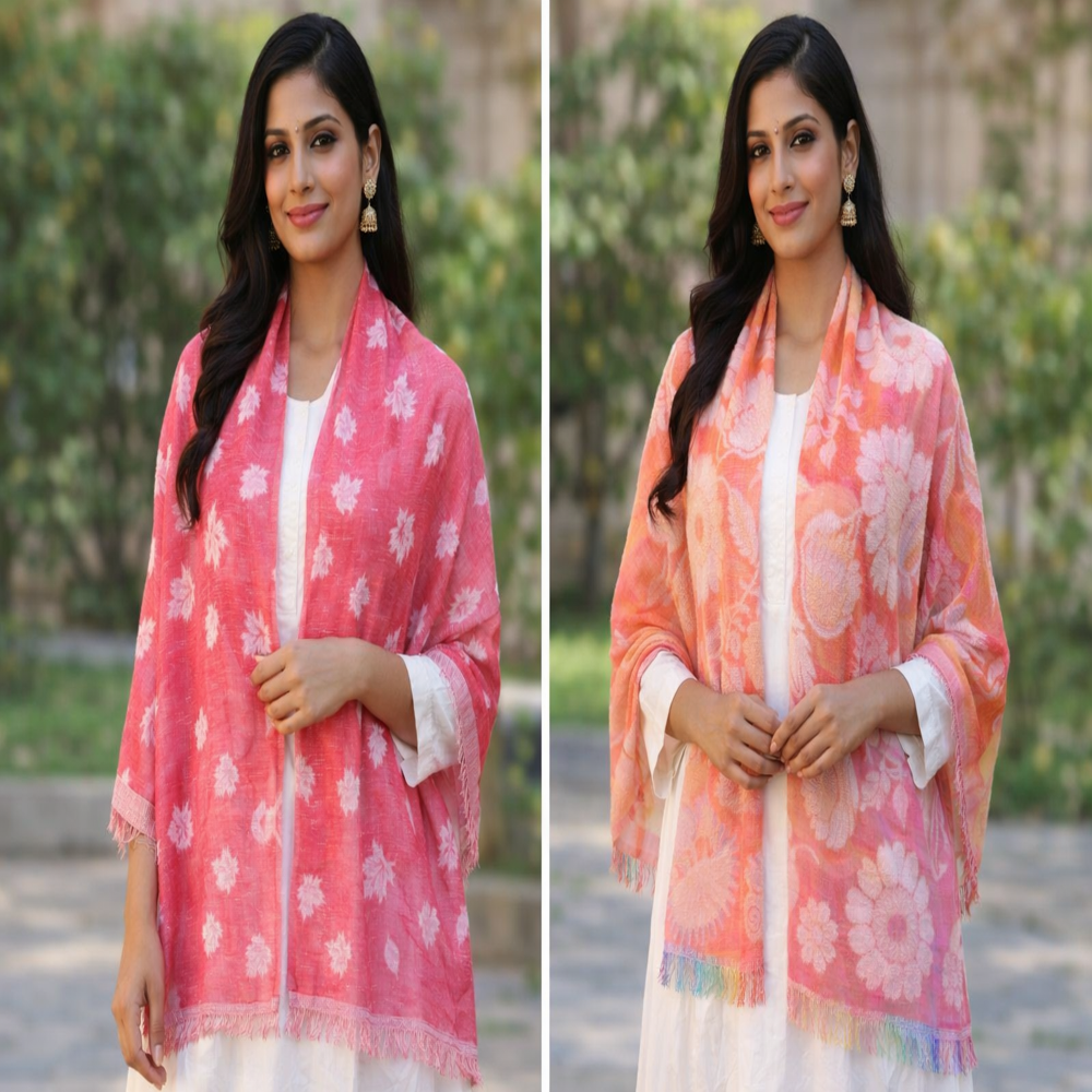 Pure Cotton Jacaurd Stoles