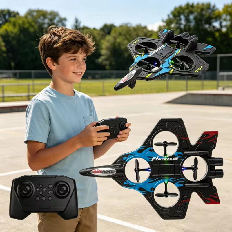 Remote Control Fighter Jet Dr-one with 4-Axis Quadcopter Propellers