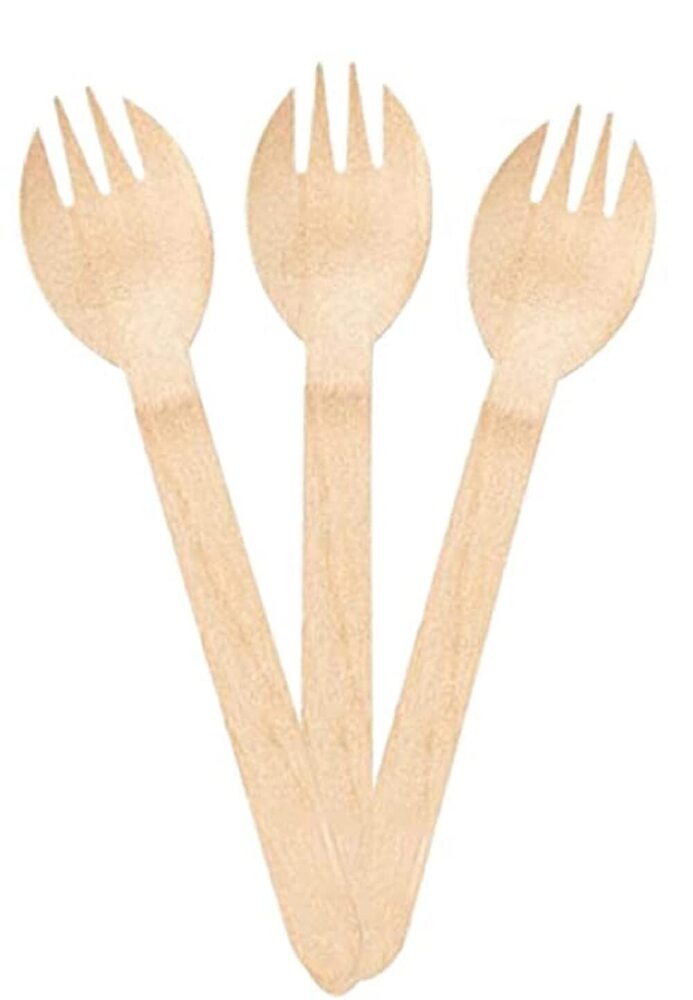 160 Mm Wooden Spork - Application: Food Serving