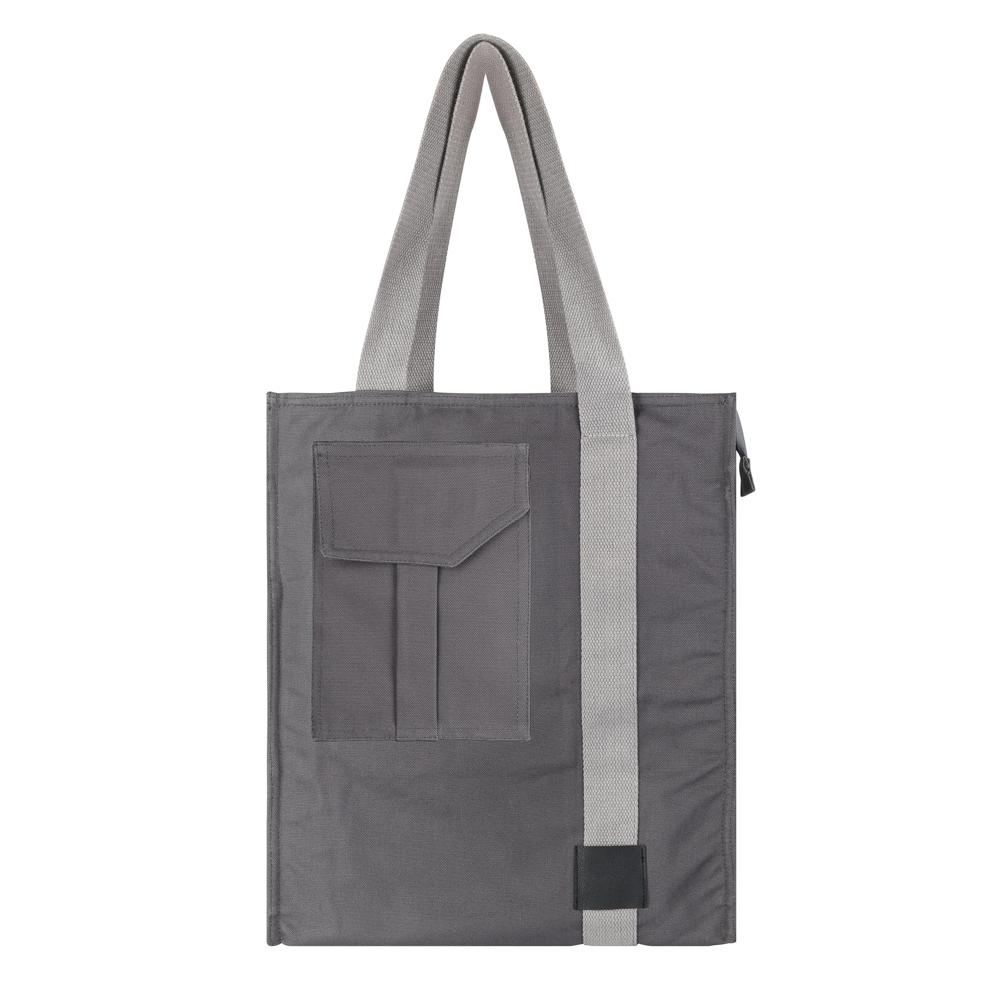 Grey Canvas Utility Tote Bag