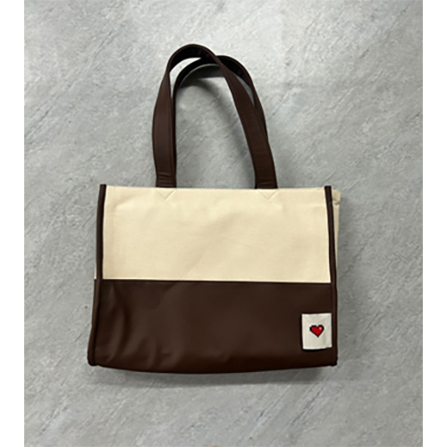 half canvas half pu tote bag