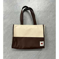 Half Canvas Half Pu Tote Bag