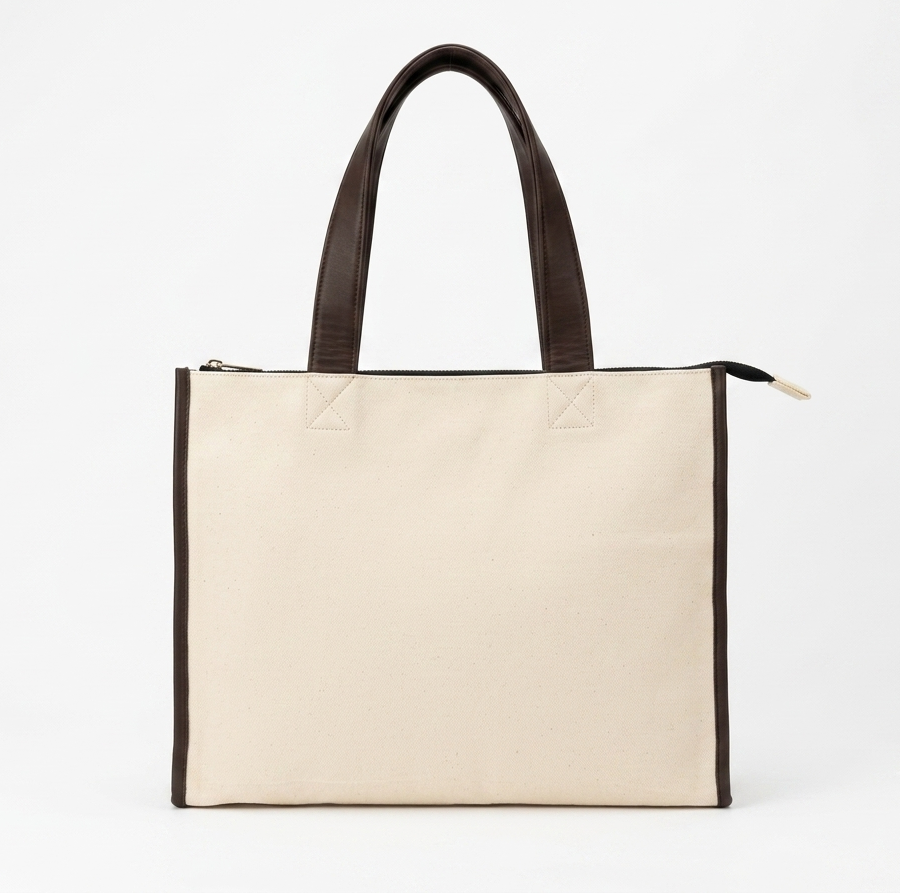 Canvas & PU Finish Tote Bag