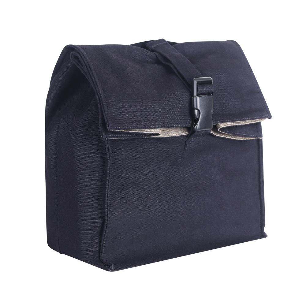 Black Canvas Roll-Up Tiffin Bag