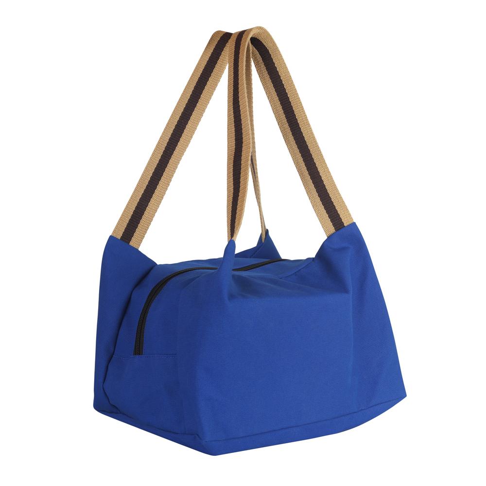Canvas TIFFIN BAG - Canvas, 9x7x4 Inches, Blue Beige | Water-Resistant Lining, Full-Zip Closure, Dual Handles, Eco-Friendly