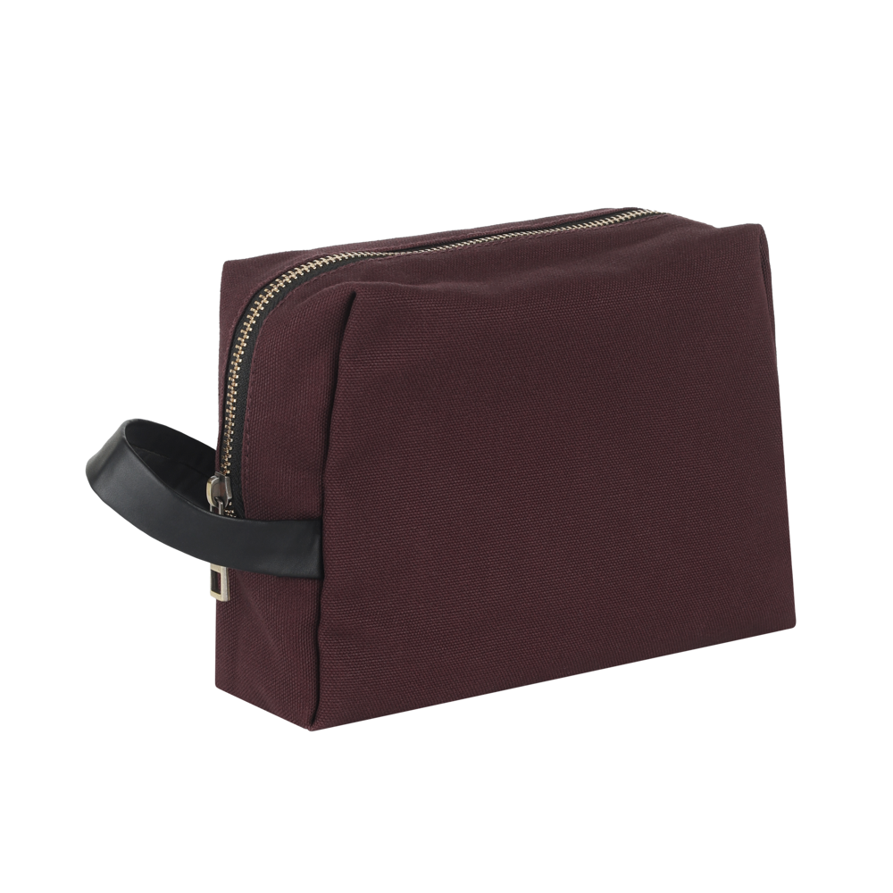 Burgundy Canvas Travel Pouch