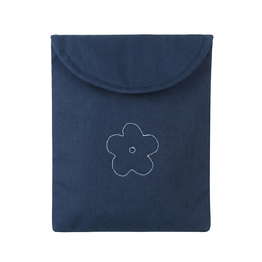 iPad Sleeve - Synthetic Leather, 10x7.5 Inch, Matte Black, 3mm Padding, Velcro Flap Closure