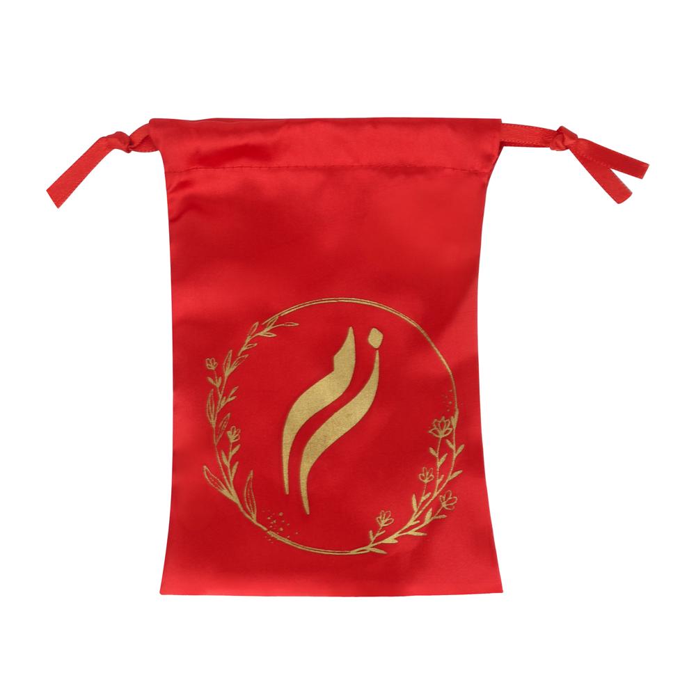 Satin Jewelry Pouch - Premium Satin, 10x12 Cm, Gold With Red Drawstrings | Lightweight, Double Stitched, Reusable